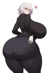 ai_generated big_ass big_breasts fat_ass fate/grand_order fate_(series) goldencum34 huge_ass huge_breasts jeanne_alter jeanne_d'arc_alter_(fate) looking_back sideboob tight_clothing wide_hips