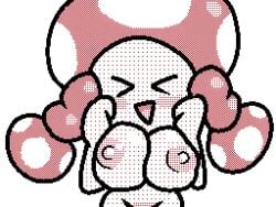 1girls big_breasts blush breasts cute cute_face excited excited_female female flipnote_studio flipnote_studio_(artwork) girl happy happy_female jk-kino mario_(series) mob_face mushroom_cap mushroom_girl mushroom_humanoid nintendo nipples nude nude_female pixel_art squeezing squeezing_breast toadette white_background