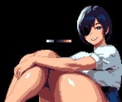 big_ass big_breasts chainsaw_man female female_only himeno_(chainsaw_man) pixel_art pleasant_bread smile thick_thighs wholesome