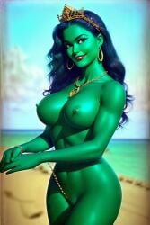 ai_generated big_breasts marvel marvel_comics muscles nude_female she-hulk vintage vintage_pinup