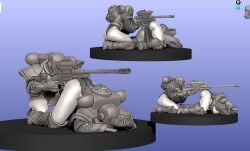 2girls 3d adepta_sororitas female female_only gun imperium_of_man miniature power_armor sister_of_battle sniper warhammer_(franchise) warhammer_40k