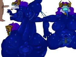 absurd_res anthro anthrofied anus ass aurelion_sol aurelion_sol_(lol) big_breasts big_butt blue_eyes blue_markings blue_sclera bodily_fluids breast_grab breast_play breast_squish breasts ddguy dragon female finger_fuck fingering genital_fluids genitals grey_body hair hand_on_breast hi_res huge_breasts league_of_legends markings mythological_creature mythological_scalie mythology navel nipples nude open_mouth orgasm orgasm_face overweight overweight_female pasties penetration pupils purple_hair pussy riot_games rule_63 scalie sharp_teeth simple_background slit_pupils spread_butt spreading squish teeth tencent thick_thighs tongue tongue_out touching_pussy vaginal_fluids vaginal_penetration white_background wide_hips