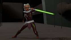 ahsoka_tano alien belt boots clone_wars dc15-a female female_only jedi jedi_padawan lightsaber nipple_bulge orange_skin skin_tight solo solo_female space spaceship spacesuit star_wars the_clone_wars:_season_two togruta