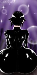 big_ass black_hair femboy igarashi_sasori latex_suit party