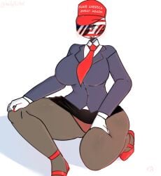 1girls american american_female amogus_reference artist_name artist_signature ass big_ass big_breasts big_butt blush blushing_at_viewer blushing_female breasts clothed clothed_female countryhumans countryhumans_girl female female_focus female_only girl girl_focus hand_on_knee hand_on_thigh kak0yt0_chel maga_hat make_america_great_again red_eye red_eyes red_high_heels red_pupil red_pupils red_tie shadow solo_female solo_girl solo_woman sunglasses thick_ass thick_butt thick_legs thick_thighs thighs tie twitter twitter_link twitter_username united_states_of_america_(countryhumans) white_background white_body white_hand white_hands white_skin white_skinned_female woman_focus woman_only