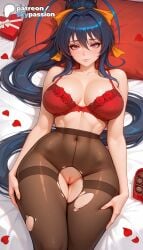 1girls 2026 ai_assisted ai_generated akeno_himejima anime artist_name bed_sheet bouquet box breasts bust explicit falling_petals flower gift gift_box heart-shaped_chocolate heart_cutout hi_res high_quality high_resolution high_school_dxd highres himejima_akeno long_hair on_bed pantyhose patreon patreon_username petals petals_on_liquid red_rose rose rose_petals skypassion stable_diffusion torn_clothes torn_dress valentine valentine's_day valentines_day watermark yellow_ribbon