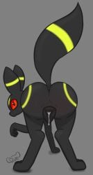 absurd_res animal_genitalia animal_pussy anus ass black_anus black_body black_fur black_pussy bodily_fluids canine_genitalia canine_pussy cum cum_drip cum_in_pussy cum_inside digitigrade dimetil dripping eeveelution female feral fur generation_2_pokemon genital_fluids genitals grey_background hi_res leaking_cum looking_at_viewer looking_back markings nintendo pawpads paws pokemon pokemon_(species) presenting presenting_anus presenting_hindquarters presenting_pussy pupils pussy quadruped raised_tail red_eyes shaded signature simple_background simple_shading solo tail umbreon yellow_markings