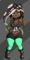 big_breasts breasts cleavage dark-skinned_female hips large_breasts marina_(splatoon) slugshroom smile splatoon tentacle_hair thick_thighs thighs thin_waist wide_hips