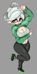 big_breasts breasts cleavage hips large_breasts marie_(splatoon) slugshroom smile splatoon tentacle_hair thick_thighs thighs thin_waist white_hair wide_hips