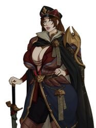 1girls artist_request astra_militarum big_breasts cleavage female imperial_guard imperial_officer imperium_of_man tagme_(artist) warhammer_(franchise) warhammer_40k