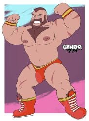 abs balls bara beard biceps big_balls big_penis capcom daddy dilf erection gay hairy_chest male male_nipples male_only male_pubic_hair manly mature_male muscular_male nipples pecs penis precum precum_drip solo solo_male street_fighter zangief