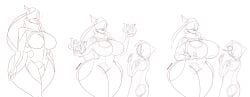 1boy 1girls big_ass big_breasts breast_expansion breasts cleavage dewwy(dewwydartz) dewwydarts dewwydartz female large_breasts larger_female male/female mesa_(warframe) size_difference smaller_male tagme thick_thighs warframe wide_hips