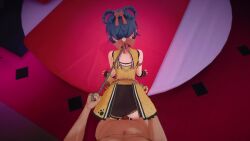 1girls ass blue_hair braid cum cum_in_pussy doggy_style genshin_impact koikatsu leash leash_pull penis sex tagme uncensored vaginal_penetration video xiangling_(genshin_impact)