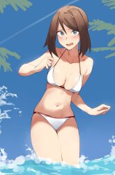 beach big_breasts bikini keiz may_(pokemon) pokemon