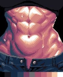 abs athletic athletic_female female female_only midriff muscular muscular_female navel original original_character pixel_art pleasant_bread