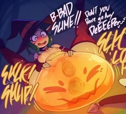 aiko_(giidenuts) female giidenuts heart_eyes inflation sex slime speech_bubble tagme witch_hat