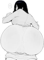 1girls artist_request black_hair curvy huge_ass looking_back tagme voluptuous
