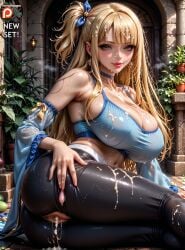 after_fellatio ai_generated ass_focus ass_grab big_ass big_breasts blonde_hair choker condom cum cum_drip cum_on_face cum_on_hair fairy_tail girl gym_uniform hornypepegon hot jewelry leggings lucy_heartfilia lying mascara naked nipples outfit pussy pussy_juice pussy_spreading shiny_skin smile standing sweat sweatdrop sweating sweaty thick_thighs tight_clothing twintails used_condom wet wet_clothes wet_pussy wet_skin