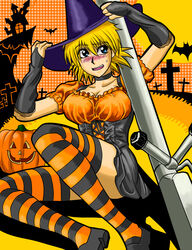 blonde_hair female halloween hellsing seras_victoria thighhighs witch