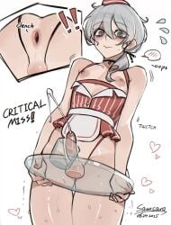 1boy anus apron asshole blush cum cum_string cumming cumshot femboy girly looking_at_viewer male pov pov_eye_contact samsara samsara_(shuukeura) solo solo_male stretched_anus trap waiter