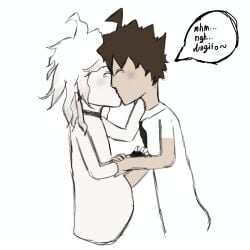 2boys bbl danganronpa danganronpa_2:_goodbye_despair digital_media_(artwork) gay gay_kissing hajime_hinata hot kissing lgbt male male_kissing_male male_pregnancy mlm mpreg nagito_komaeda naked no_shirt sexy visual_novel yaoi