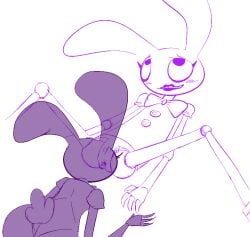 anilingus anus blush blush_lines female female/female female_only five_nights_at_freddy's lagomorph rabbit rabbit_girl rimjob rimming rimming_female rule_63 selfcest shadow_bonnie vagina