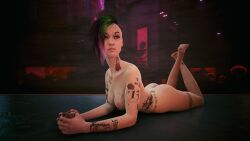 3d cyberpunk_2077 female game judy_alvarez nude nude_female