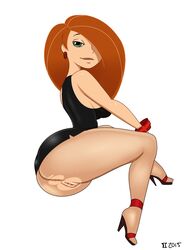 2015 ass bare_shoulders black_dress clothes clothing dat_ass disney dress earrings female female_only female_protagonist green_eyes grey_impact hair_over_one_eye high_heels huge_ass human human_only kim_possible kimberly_ann_possible large_ass long_hair nylons open_toe_shoes orange_hair pantyhose pussy redhead skimpy solo teenager torn_clothes torn_pantyhose uncensored