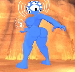 1girls 2023 ass big_ass big_breasts blue_body blue_skin breasts dcg580 desert eyes_(nuclear_throne) female female_only gameplay_mechanics gun looking_back multi_eye nuclear_throne revolver rule_63 sideboob solo standing telekinesis thick_thighs thighs weapon