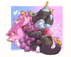 1boy 1girls balls blush female male male/female mareanie nintendo one_eye_closed onihidden open_mouth penis poipole pokemon pokemon_(species) pussy pussy_juice sex tongue vaginal_penetration vaginal_sex