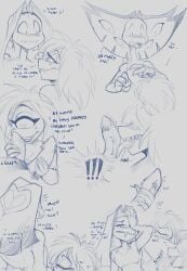 1boy 1girls blowjob cherri_bomb cherri_bomb_(hazbin_hotel) dialogue exclamation_point hazbin_hotel kayla-na licking_penis looking_pleasured male/female one_eye sir_pentious sir_pentious_(hazbin_hotel) snake two_dicks vivienne_medrano vivziepop