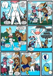 3_toes amphibian anthro ass avian balls barefoot beak big_butt birbpan bisexual blue_body blush brown_body brown_fur brown_hair butt_grab canid canine clothed clothed/nude clothed_anthro clothed_female clothed_male clothing comic eevee english_text exhibitionism feet female flaccid froakie frog fur generation_1_pokemon generation_3_pokemon generation_6_pokemon generation_8_pokemon genitals group hair hand_on_butt hi_res humiliation lagomorph male male/female male/male mammal micropenis nintendo nipples nude nude_anthro nude_male one-piece_swimsuit penis penis_humiliation plantigrade pokemon pokemon_(species) scorbunny slim slim_anthro slim_male small_penis small_penis_humiliation smile standing swimming_trunks swimwear taillow text toes topless topless_anthro topless_male undressing water white_balls white_body white_fur white_penis yellow_beak