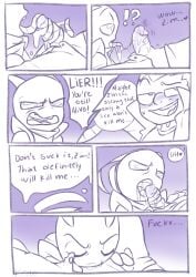 aipeco18 blowjob blush bondage comic dialogue dib_membrane fellatio invader_zim oral page_5 restraint sucking_penis tricked_into_sex zim