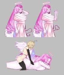 cookie_run cookie_run_kingdom eternal_sugar_cookie fellatio_gesture hand_gesture laying_down open_mouth tongue_out wishiastar