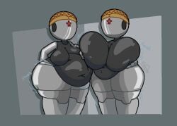 atomic_heart big_breasts breasts brocolees huge_breasts the_twins_(atomic_heart)