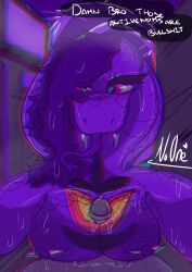absurd_res anthro arbok bite bite_mark bodily_fluids breast_play breasts distorted_vision dominant dominant_female duo female generation_1_pokemon hi_res male male/female nintendo noonearts outside_sex poisoned pokemon pokemon_(species) public public_nudity public_sex reptile scales scalie sex snake sweat sweatdrop titjob