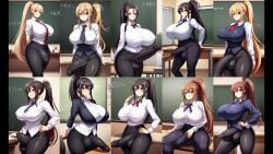 ai_generated erection_under_clothes futanari multiple_girls perchance_ai