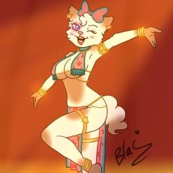 1girls 2026 anthro blassie_art888 dancer dancer_outfit female female_only furry furry_female furry_only original_character taffy_(blassie_art888) tagme