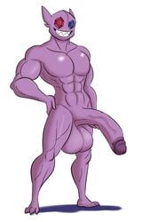 1boy 2017 abs anthro anthrofied biceps big_penis big_testicles deadpliss feet full-length_portrait full_length hand_on_penis hyper hyper_penis kaboozle long_penis male male_only muscular muscular_male navel nintendo nude pecs penis pietro_(deadpliss) pokemon pokemon_rse pokemorph portrait purple_penis purple_skin sableye smile solo standing teeth testicles veins veiny_penis video_games