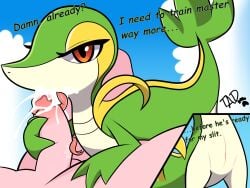 bodily_fluids cum cum_in_mouth cum_inside cum_on_face duo ejaculation fellatio female feral forked_tongue generation_5_pokemon genital_fluids genitals hi_res human interspecies long_tongue male male/female mammal nintendo oral penile penis pokemon pokemon_(species) pokephilia presenting presenting_vulva pussy reptile scalie sex snake snivy thataveragedude tongue vulva