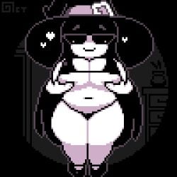 1girls :) bikini black_eyes black_hair breasts female female_only heart holding_breast huge_breasts lifting_breasts long_hair mabel_(octotron2000) micro_bikini mob_face navel octotron2000 original_character pixel_art plump roblox roblox_avatar robloxian self_upload shoes shortstack skindentation smug solo solo_female thick_thighs thong white_body wide_hips witch witch_hat