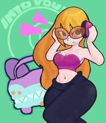 baggy_clothing baggy_pants belly belly_button blonde_female blonde_hair blonde_hair blonde_hair_female cleavage crop_top glasses glasses_on_face gold_hair golden_hair mc_adore rhythm_heaven sunglasses sunglasses_on_face tagme wavedotwav