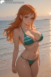1girls absurd_res absurdres accessory ai_generated anime anime_style anus armpits bangs bare_shoulders beach belly belly_button big_ass big_breasts bikini blush bra breasts breasts_apart breasts_bigger_than_head breasts_out brown_eyes butt_focus cleavage closed_mouth clothing collarbone curvy curvy_figure cute cute_face day female female_focus female_only fit fit_female flirting glossy glossy_body glossy_skin glowing_eyes hand_on_hip high_quality high_resolution highres huge_ass huge_breasts large_ass large_breasts light-skinned_female light_skin lips long_hair looking_at_viewer lying medium_breasts messy_hair midriff morning naked nami_(one_piece) navel necklace nude nude_female ocean oiled oiled_skin one_piece orange_eyes orange_hair outdoors outside panties parted_lips perfect_body sea seaside shiny_skin shore shy simple_background slim slim_girl slim_waist smile smiling smiling_at_viewer solo solo_female solo_focus spread_legs standing stomach sunset sweat sweatdrop sweating sweaty swimsuit swimwear tanned tanned_female tanned_girl tanned_skin thick_thighs thighs uncensored water wet wet_body wet_skin yami_kaze