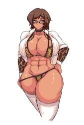 abs female limbus_company littleteze muscular muscular_female outis_(limbus_company) project_moon tagme