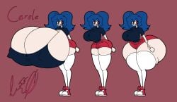 1girls blue_hair curvy huge_breasts hyper original_character tagme twintails voluptuous