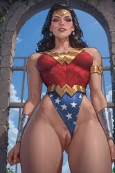 1girls ai_generated amazon ass black_hair blue_eyes curvaceous curvaceous_body curves curvy curvy_body curvy_female curvy_figure dc dc_comics diana_prince exposed_ass exposed_butt exposed_pussy exposed_vagina female female_only heroine holyoilsus hourglass_figure light-skinned_female light_skin looking_down_at_viewer muscular presenting_pussy pussy solo solo_female superhero superhero_costume superheroine themysciran vagina voluptuous voluptuous_female wonder_woman wonder_woman_(series)