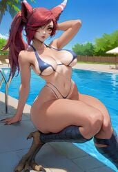 ai_generated bikini feet foot_fetish league_of_legends league_of_legends:_wild_rift lowleg riot_games self_upload slutty_outfit small_bikini swimming_pool swimsuit tagme talons tanline tanned too_small_bikini vastaya xayah xayahl0ver