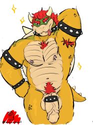 absurd_res anthro armband armpit_hair armpit_musk aroused balls belly big_balls big_penis body_hair bowser bowser_day bracelet claws collar dickinoatmeal erection eyebrows gay genitals hair hand_on_hip hands_behind_head hi_res horn huge_balls huge_cock humanoid_genitalia humanoid_penis jewelry king_koopa koopa male mario_(series) muscular muscular_anthro muscular_male navel neck_muscles nintendo nipple_piercing nipples nude pecs penis piercing pits pubes raised_arm scales scalie shell simple_background smile solo spiked_armband spiked_bracelet spiked_collar spiked_shell spiked_tail spikes spikes_(anatomy) tail teeth tonuge_out vein veiny_penis