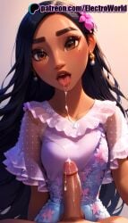 afrolatina ai_generated breasts cum cum_in_mouth disney electroworld encanto female female_focus isabela_madrigal latina latina_female nipples nude open_mouth oral oral_sex partial_male penis saliva saliva_trail semen semen_in_mouth sex solo_focus straight tongue_out uncensored