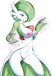 1girls 2015 anthro anthrofied big_breasts blush breasts clothing female female_gardevoir female_only gardevoir green_hair hair humanoid nintendo nipples nude open_mouth pokemon pokemon_(species) pokemon_rse pussy red_eyes simple_background solo standing suddenhack video_games white_background